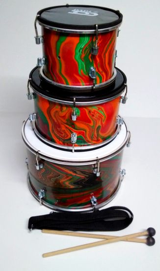 BD-6-2А2 Барабан детский 6" 15х15см, "Земля", палочки, ремень, Мастерская Бехтеревых