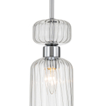 Подвесной светильник 1x60Вт E14, металл/стекло, хром/прозрачный