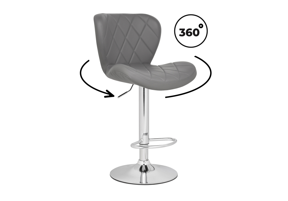 Барный стул Woodville Porch gray, chrome, ножки хром