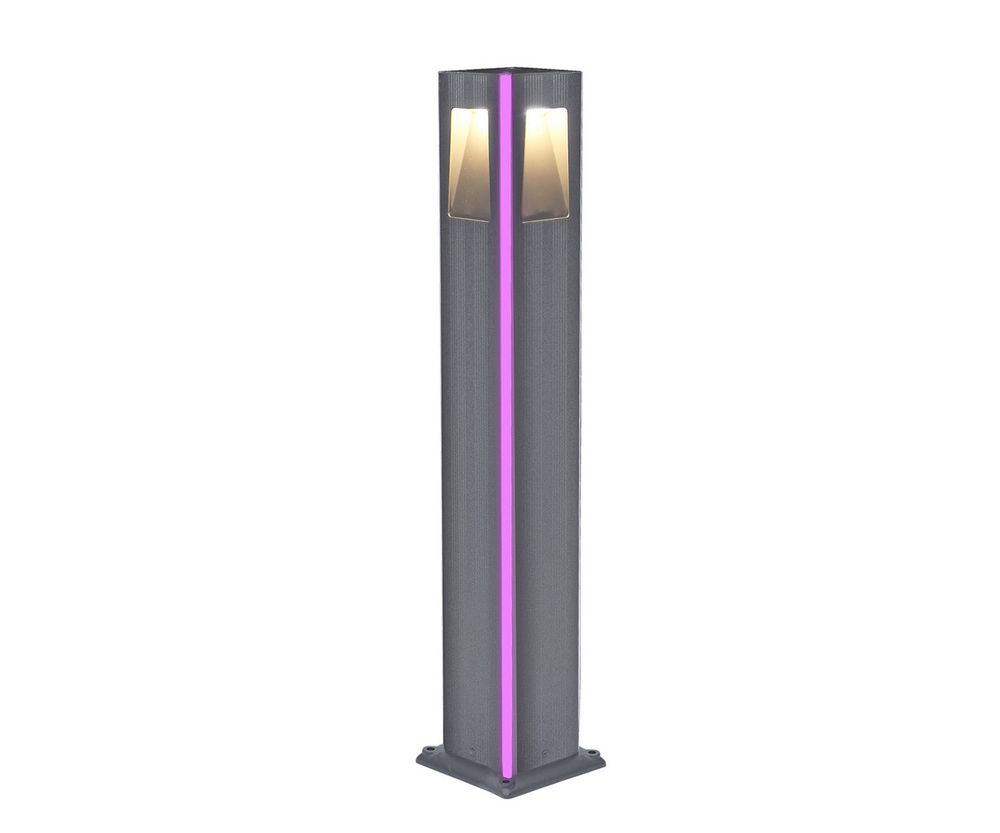 Светильник уличный Крисми серый 220V w12*12 h80 Led 4*3W (4000K) Декоративная подсветка розовая.