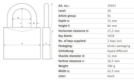 Замок ABUS Granit 37/55