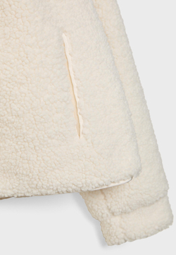 STRADIVARIUS Шуба из искусственной овчины на молнии, ванильный