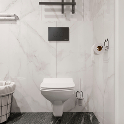 Кнопка смыва для унитаза STWORKI Хельсинки 500471 пластик, цвет матовый черный