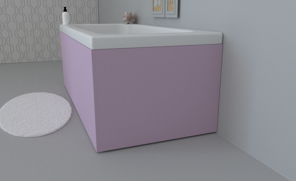 Экран для ванны торцевой правый TE-1R-230 светло-сиреневый матовый soft touch