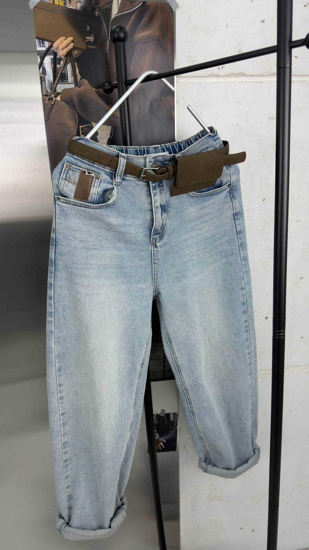 Брюки джинсовые женские арт. 73666 цвет "голубой"