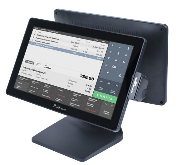 Сенсорный моноблок POScenter POS-A1 (15,6&quot;,P-CAP, RK3568, 2Gb/32Gb, WiFi, BT, MSR)Android 11 + 15.6&quot;