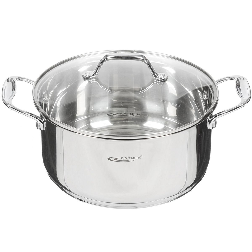 Кастрюля нерж, 5.2 л, с крыш, Катунь, Ника, KT02-D-52, индукц