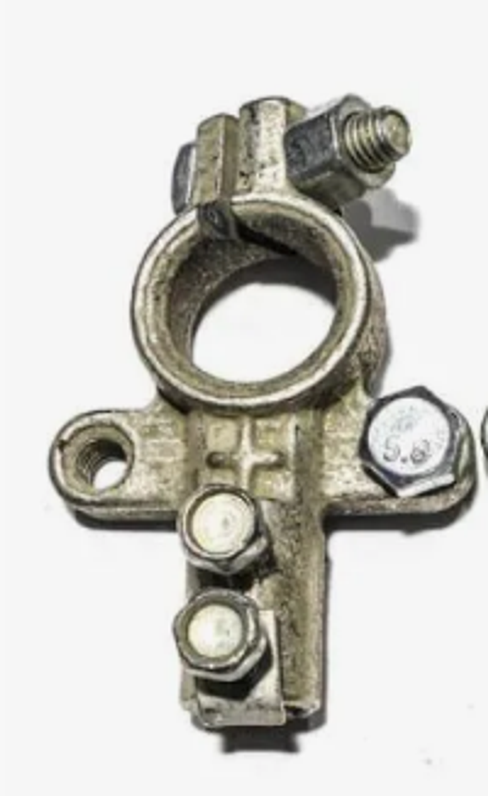 Клемма АКБ  "+плюс" латунь усиленн под болт d-12 Оцинкованые БЕЛАЯ (шт) на перемычку 29663б+