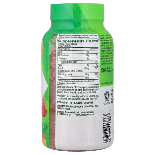 VitaFusion, Power Zinc, жевательные витамины, с натуральным вкусом клубники и мандарина, 90 жевательных таблеток