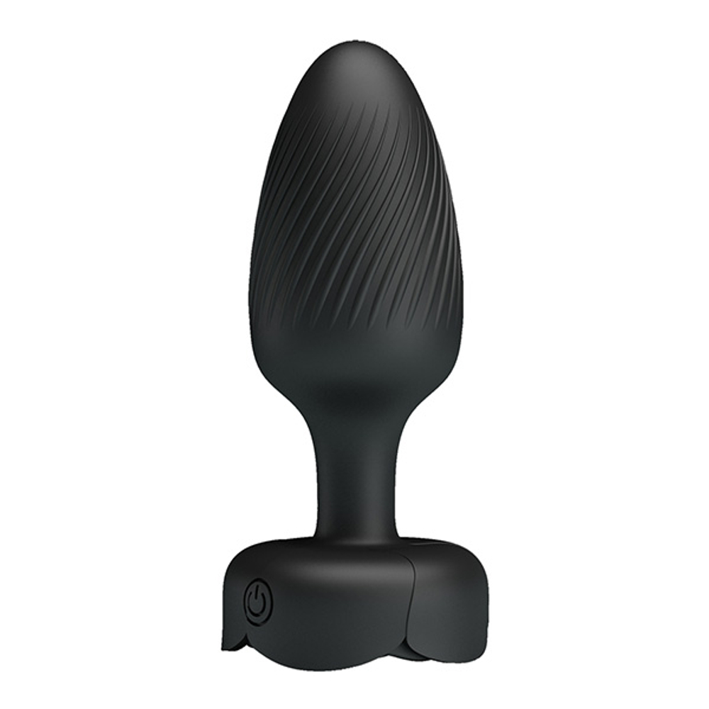 Анальная вибропробка 9,8см с мигающими огнями Pretty Love Osborn Butt Plug Multi Color Bottom Black BI-040183