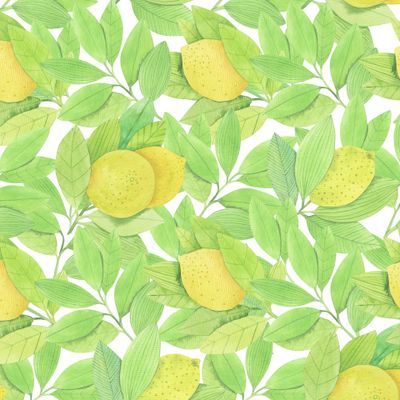 Акварельные лимоны на белом