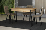 Стол кухонный обеденный раздвижной Дуб Вотан/Чёрный, Тревизо, 68х111х75 см