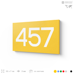 Номер на дверь 457, табличка на дверь для офиса, квартиры, кабинета, аудитории, склада, желтая 120х70 мм, Айдентика Технолоджи