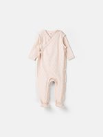 Слип на кнопках "Нюд" из ажурного хлопка 0+