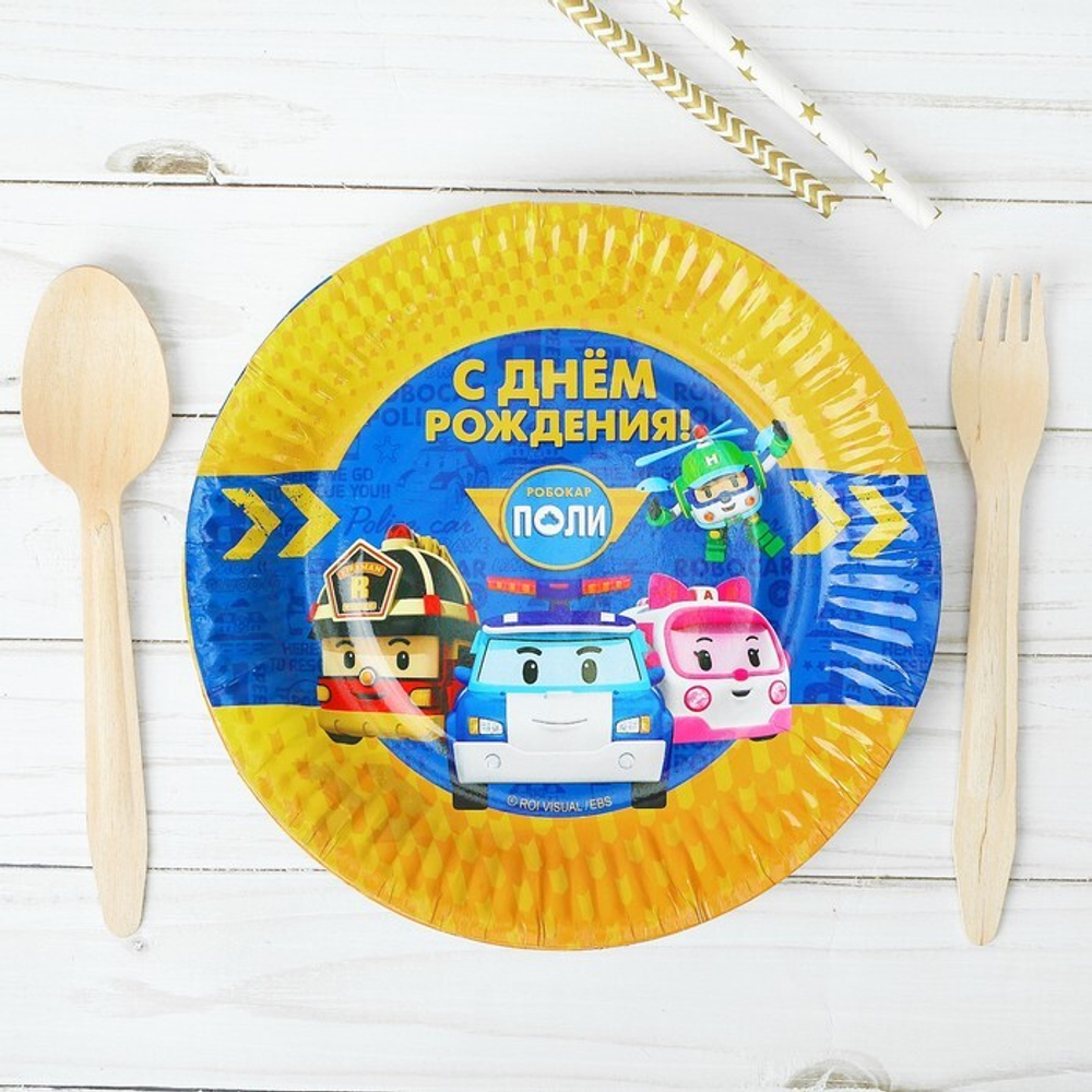 РАСПРОДАЖА Тарелки  Робокар Поли и друзья 6 шт.