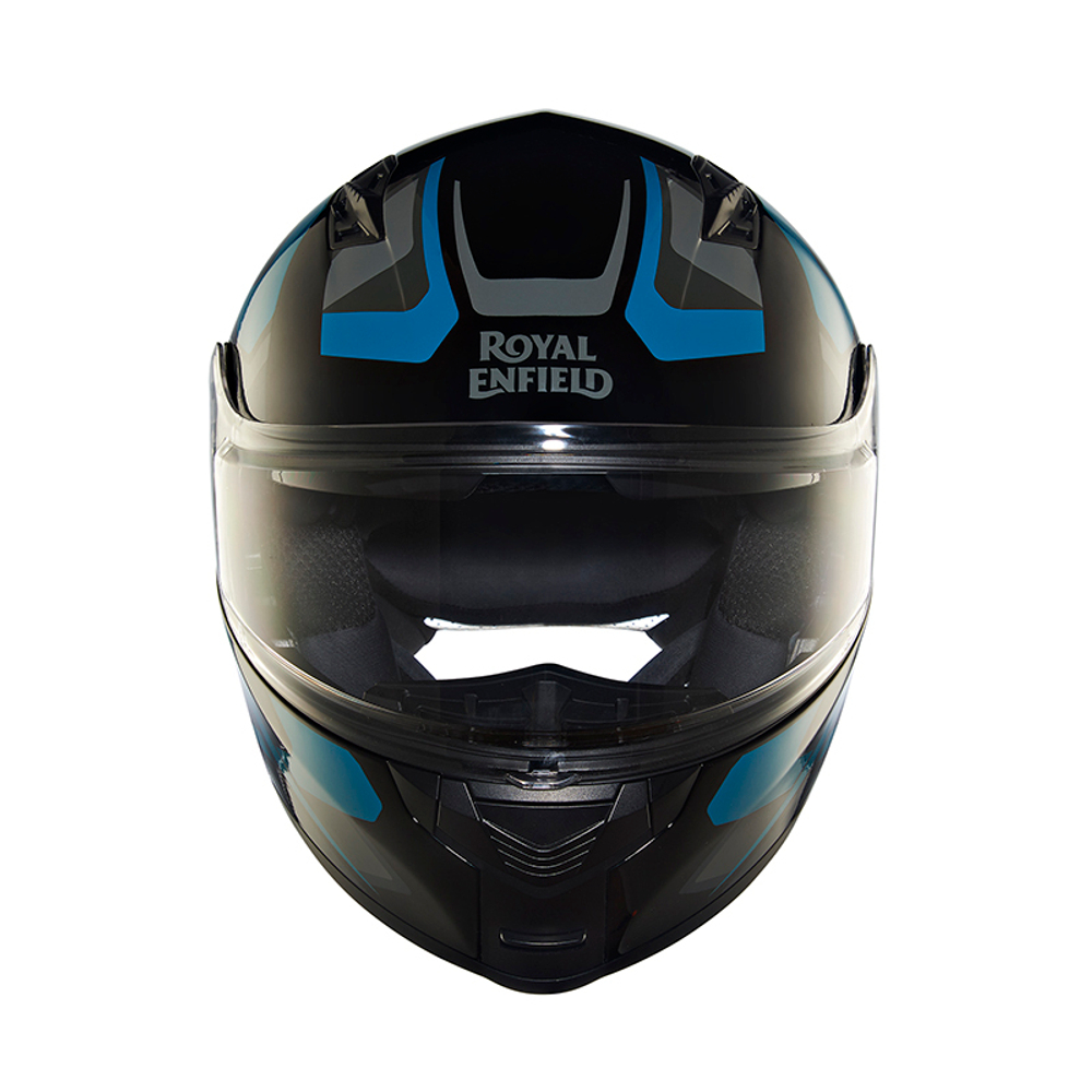 Шлем интеграл Royal Enfield, цвет - черно-синий, размер - L (600 мм), арт. RRGHEP000570 (HESS22014GLOSS BLACK & BLUE)