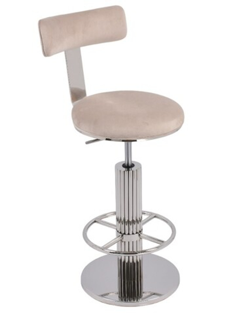 Стул барный Ist Casa Вивиан, светло-серый, глянцевое серебро