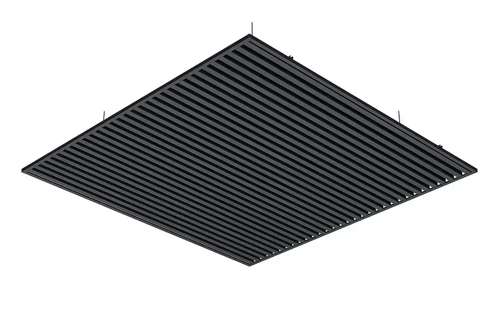 Комплект 2х2м кубообразного реечного алюминиевого потолка CESAL AR С 30/27 Графит (для ванной, входных групп, санузлов и лоджий)