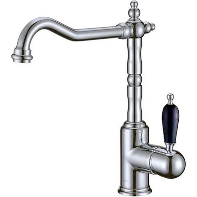 Смеситель для кухни Boheme Tradizionale CHROMO 103-BLC Хром, черная керамика