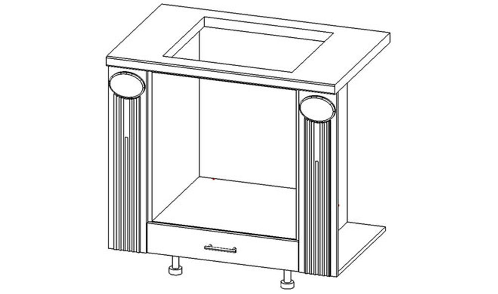 Верона (Эра) Секция наполная под духовой шкаф 900 мм