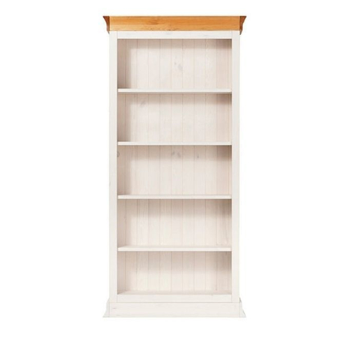 Стеллаж для книг, 100x210x31, Бостон 305, деревянный, белый воск/антик