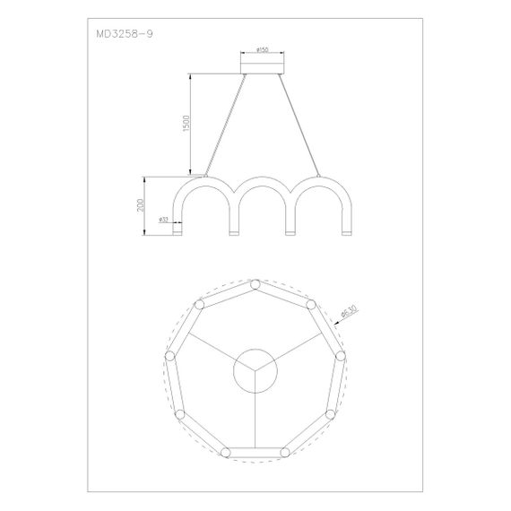 Подвесной светодиодный светильник Arte Lamp Warhol A3258LM-45BK