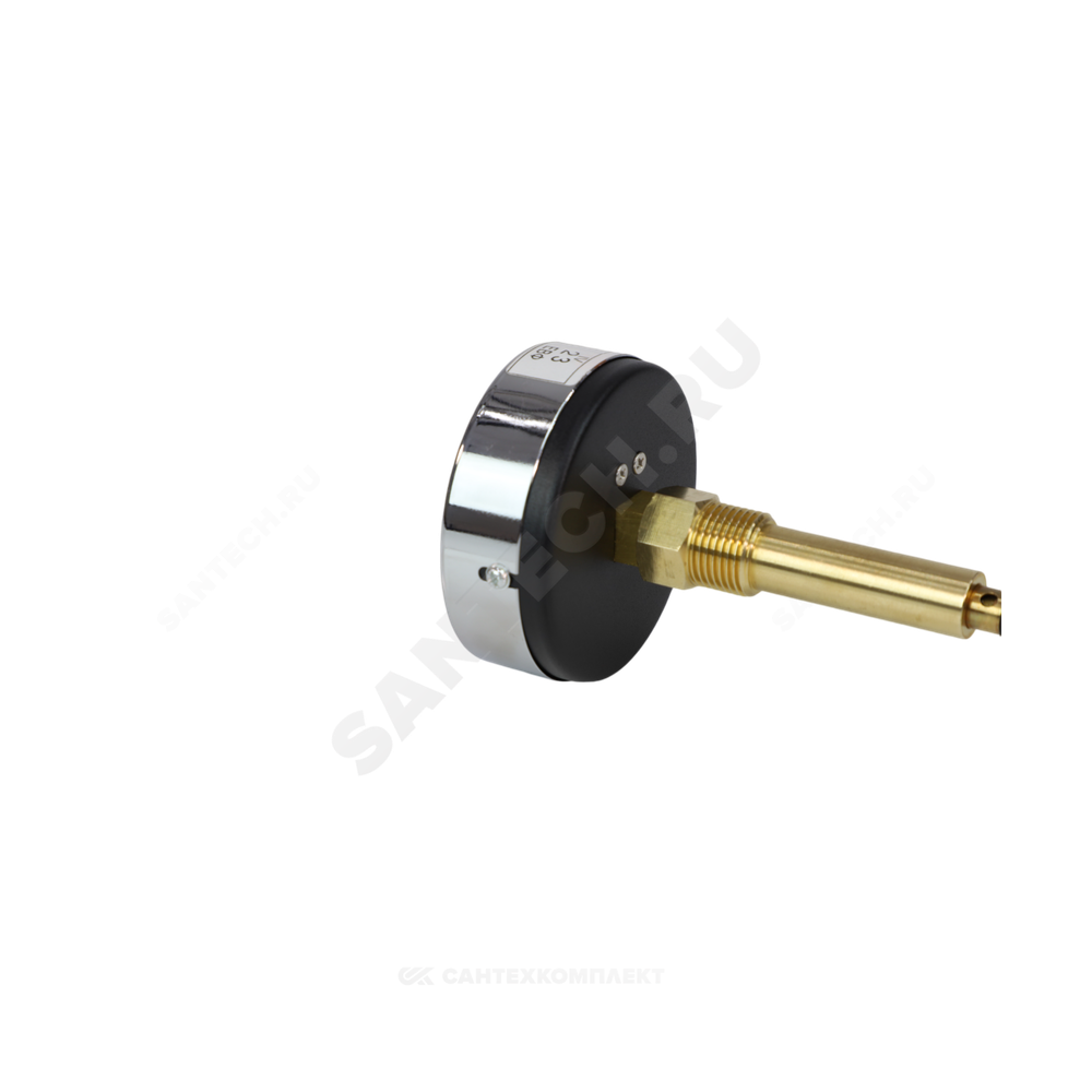 Термоманометр МД04 осевой Дк80 0-1,6 МПа L=60мм G1/4" 120С с переходником на G1/2" ЭКОМЕРА МД04-80-G-1,6МПа-120-L-60-ОИ