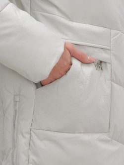 Куртка женская демисезонная с капюшоном серого цвета 1139Sr