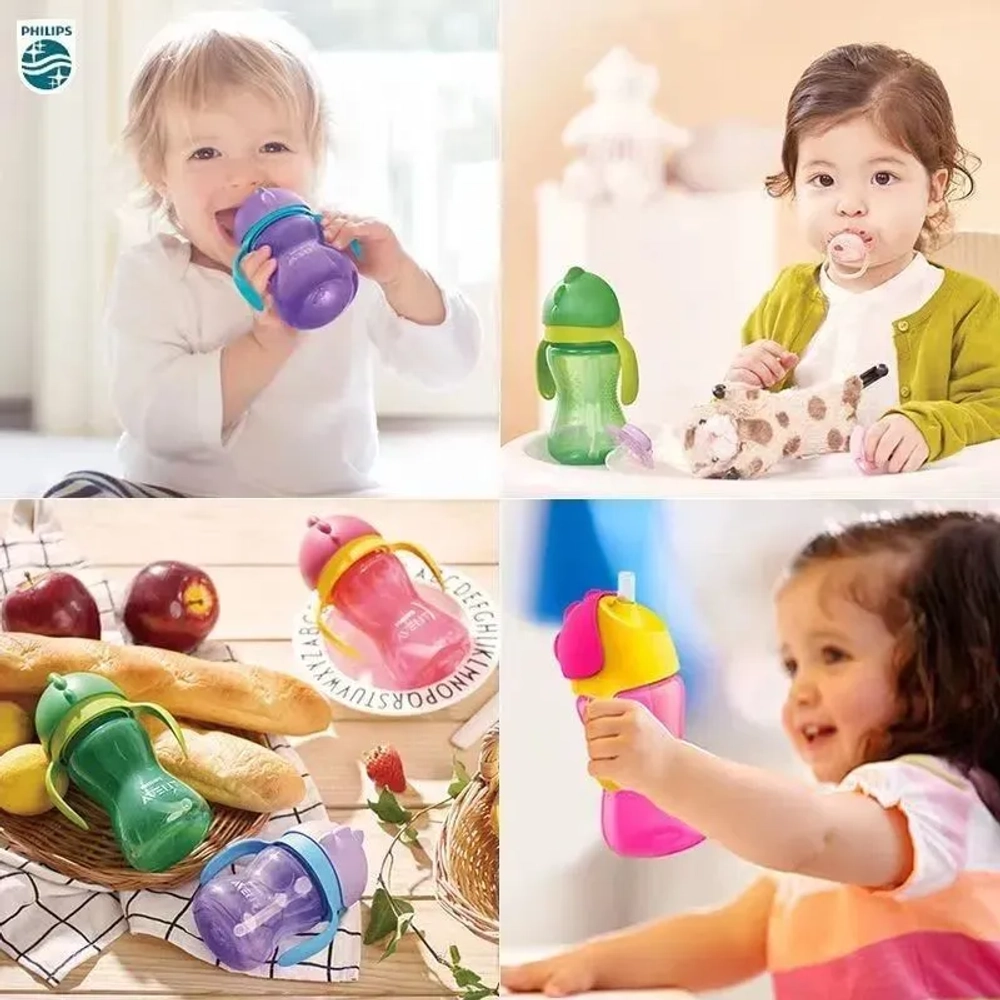 Поильник с трубочкой Philips AVENT SCF793/02, 200 мл, с 9 месяцев, фиолетовый