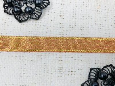 Лента парча, ш. 1,2 см, оранжевый