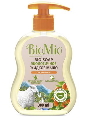 Мыло жидкое с маслом абрикоса BioMio, 300 мл