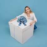 Бант-шар в голубом цвете, металлик, 21 см/ 36 см