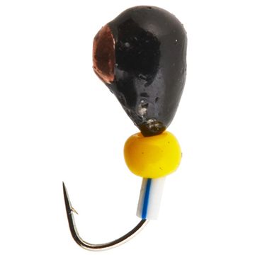 Мормышка вольфрамовая Lucky John Капля с отверстием (коза) с коронкой с бисером 040/CU