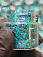 Хлопья - слюда 88808 Аква-изумруд голографик - для литья изделий и творчества