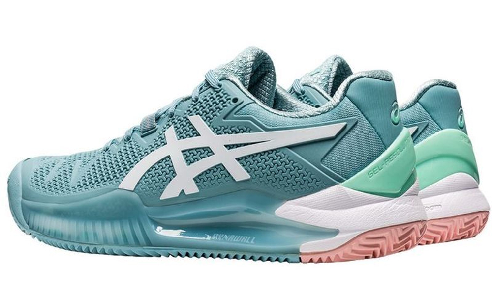 Женские Кроссовки теннисные Asics Gel-Resolution 8 Clay - smoke blue/white