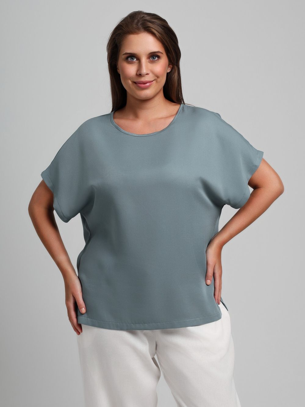 Блузка Летний драйв-4 Виотекс СЕРЫЙ