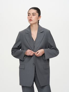 Жакет однобортный прямого силуэта
