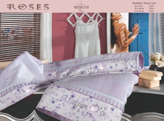 Набор полотенец  ROSES - РОСЭС 3пр 30х50 50х100 и 70х140 Maison Dor (Турция)
