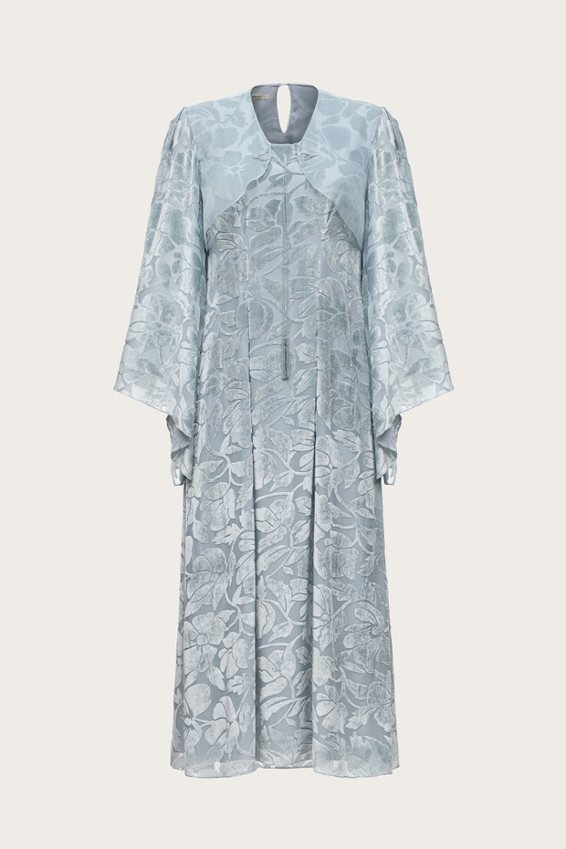 ПЛАТЬЕ ИЗ ШЕЛКОВОГО ПАНБАРХАТА С АВТОРСКОЙ ВЫШИВКОЙ