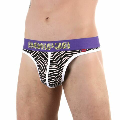 Сексуальные трусы-тонги с мелким принтом зебры (Размер: L) (Цвет: зебра)