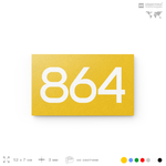 Номер на дверь 864, табличка на дверь для офиса, квартиры, кабинета, аудитории, склада, желтая 120х70 мм, Айдентика Технолоджи