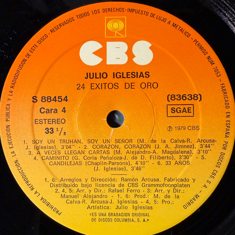 Julio Iglesias ‎– 24 Exitos De Oro 2LP (Испания 1979г.)