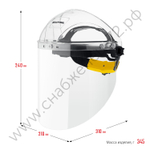 KRAFTOOL SPECTRA, удлинённый экран 220х385мм, поликарбонат 2мм, храповик, защитный лицевой щиток (110811)
