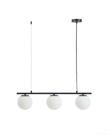 Подвесной светильник Brisia из черного металла с 3 стеклянными шарами Ø15