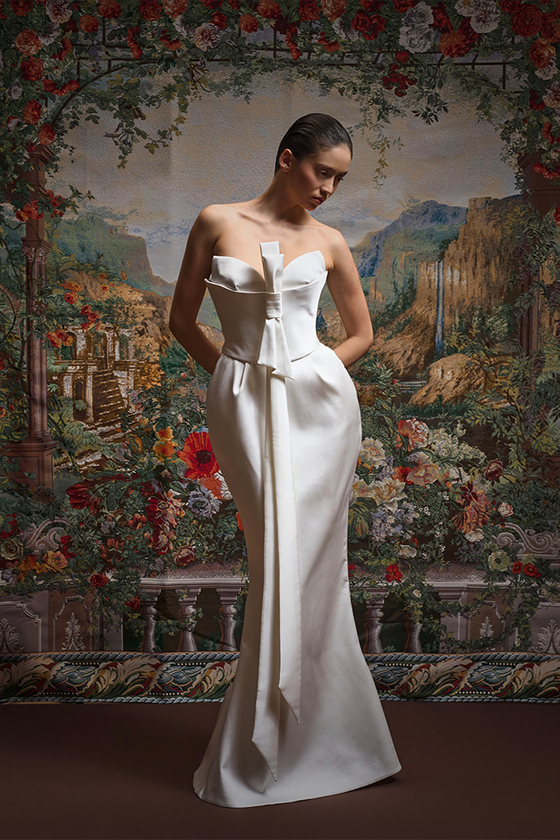 Платье корсетное макси из атласа