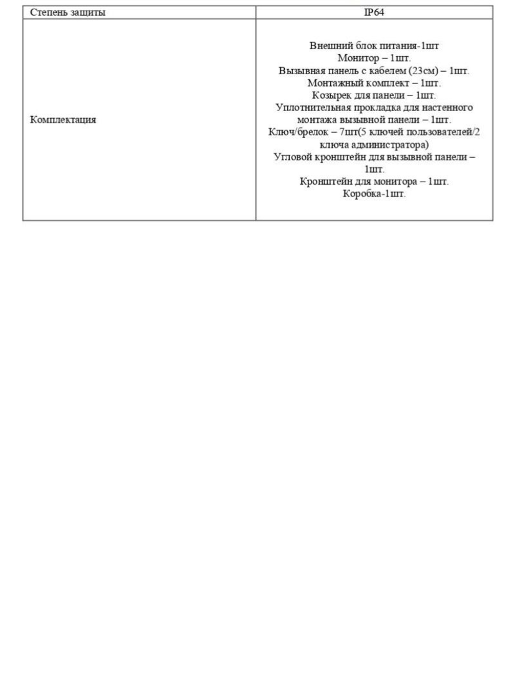 Комплект видеодомофона Optimus Leader 2.0 IK-7.0 (w+b)