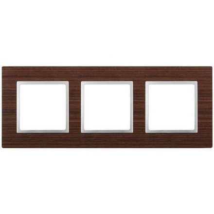 Рамка 3-м 14-5303-10 дерево Elegance венге+алюм ЭРА Б0034581