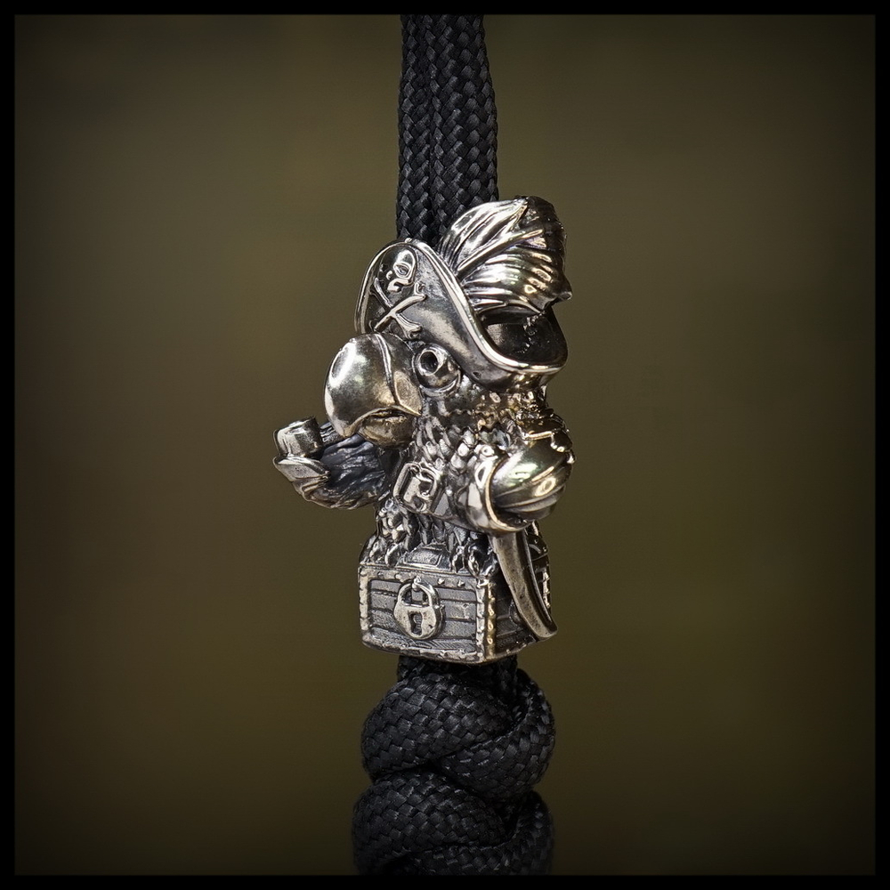 Темлячная бусина "Попугай" для ножей , мельхиор