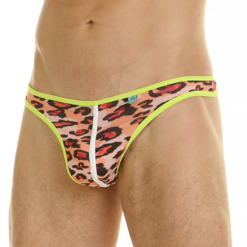 Мужские трусы тонги оранжевые леопардовые Van Baam 44873