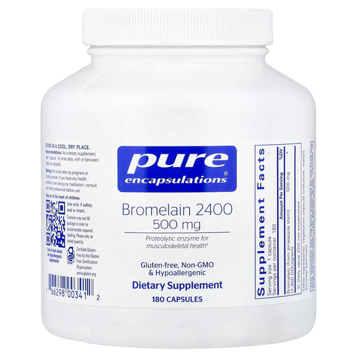 Pure Encapsulations, Bromelain 2400, 500 mg, 180 Capsules
